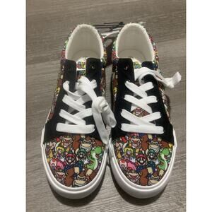 Super Mario Ground Up Canvas Lace-Up Sneaker Shoes Unisex Size 6 NWT